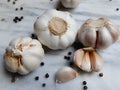 Garlic Cloves And Bulbs Photo Royalty Free Stock Photo