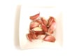 Garlic cloves in square white bowl Royalty Free Stock Photo
