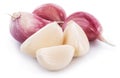 Garlic cloves on white background Royalty Free Stock Photo