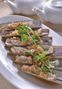 Garlic Cooked Razor clams Royalty Free Stock Photo