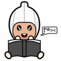 Garlic costume mascot reading a book