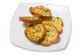Garlic croutons drenched with herb butter Royalty Free Stock Photo