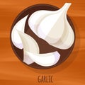 Garlic flat design vector icon.