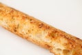 garlic french bread on white background