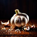 Garlic fresh raw organic vegetable