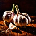 Garlic fresh raw organic vegetable