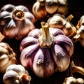 Garlic fresh raw organic vegetable
