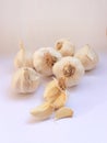 Garlic heads and denticles Royalty Free Stock Photo