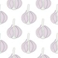 Garlic heads seamless pattern