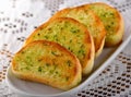 Garlic and herb bread slices Royalty Free Stock Photo