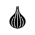 Black solid icon for Garlic, clove and condiment