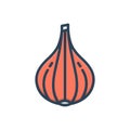 Color illustration icon for Garlic, clove and condiment