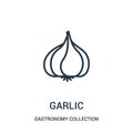 garlic icon vector from gastronomy collection collection. Thin line garlic outline icon vector illustration