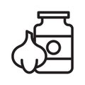 Garlic jar thin line vector icon