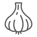 Garlic line icon, vegetable and diet