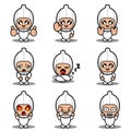 Garlic mascot costume expression set