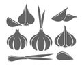 Garlic monochrome icons