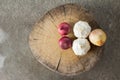 Garlic,onion,shallot on cutting board Royalty Free Stock Photo