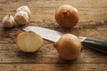 Garlic onion wood knife