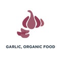 garlic, organic food icon. vegetables concept symbol design, vec