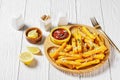 Garlic parmesan crispy polenta fries, top view