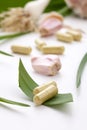 Garlic pills Royalty Free Stock Photo