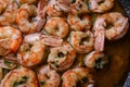 Garlic prawns, traditional spanish tapas