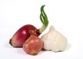 Garlic, Red Onion and Shallot Royalty Free Stock Photo
