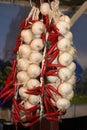Garlic and Red Pepper Chillis. Royalty Free Stock Photo