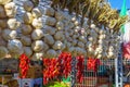 Garlic on sale in the Jean-Talon Market Market, Montreal Royalty Free Stock Photo