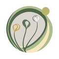 Garlic Scapes Vegetable Cute Playful Flat Icon by Generative AI