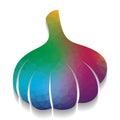 Garlic simple sign. Vector. Colorful icon with bright texture of