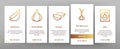 Garlic Spicy Vegetable Onboarding Icons Set Vector