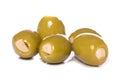 Garlic stuffed green olives cutout Royalty Free Stock Photo