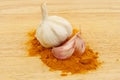 Garlic and tumeric Royalty Free Stock Photo