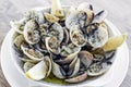 Garlic white wine steamed clams seafood tapas simple snack