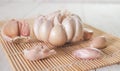 garlic on a wooden board Royalty Free Stock Photo