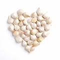 garlics be arrange in heart shape.