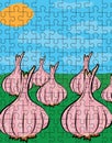 Garlics puzzle illustration