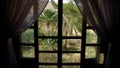 Garmeh oasis behind the window - Iran Royalty Free Stock Photo