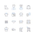 Garment emporium line icons collection. Fashion, Apparel, Style, Boutique, Clothing, Trendy, Chic vector and linear