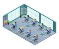 Garment Factory Isometric Composition