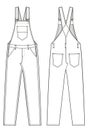 Garment sketch denim jeans dungaree carpenter trousers