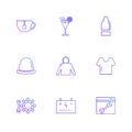 garments ,cloths , wear , dress , eps icons set vector