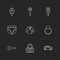 garments ,cloths , wear , dress , eps icons set vector