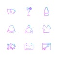 garments ,cloths , wear , dress , eps icons set vector