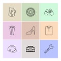 garments ,cloths , wear , dress , eps icons set vector