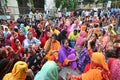 Garments Workers Protest In Dhaka, Bangladesh Royalty Free Stock Photo