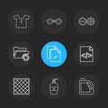 garmets , code , folder , hardware , tools ,labour , constructions , eps icons set vector