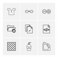 garmets , code , folder , hardware , tools ,labour , constructions , eps icons set vector Royalty Free Stock Photo